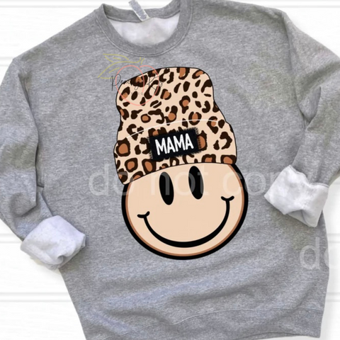 Leopard Mama Beanie Sweatshirt